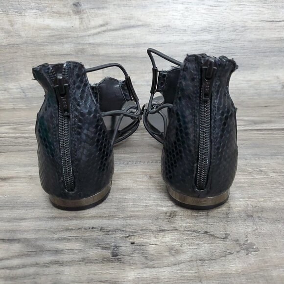 ❤️366 Aldo Zeanna Split Toe Casual Black Gladiator Sandal - Picture 9 of 14